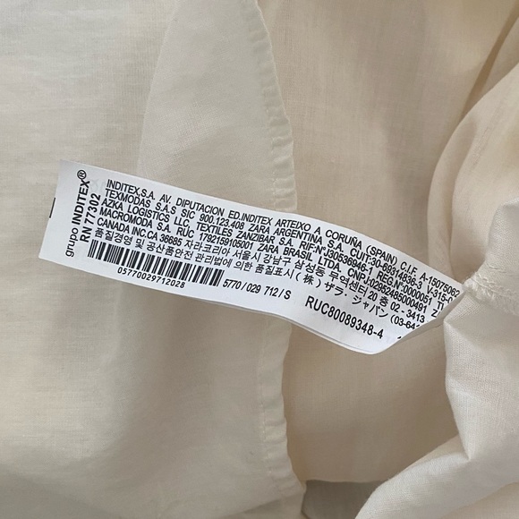 ZARA - Embroidered Ruffle Collared Long Sleeve Blouse in Ivory (NWT) - Size : S - Picture 14 of 14